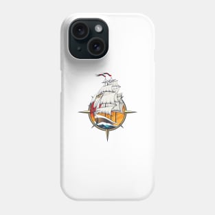 Sailing Ship Inside Wind Rose Phone Case