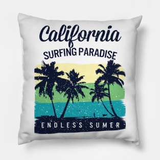 California Surfing Paradise Pillow