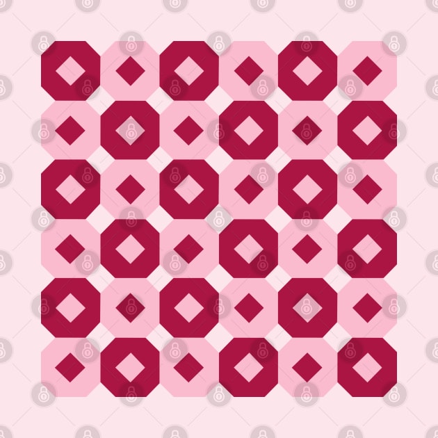 Shades of Pink Kansas Dugout Patchwork Pattern by Nuletto