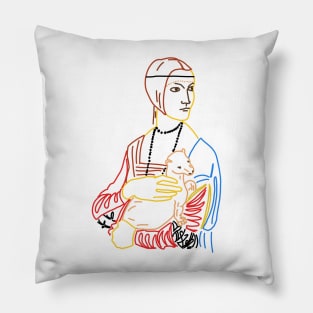 Simple Lady with an ermine Pillow