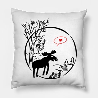 Scandinavia: Moose in forest Pillow