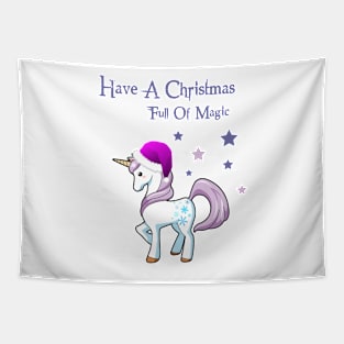 Unicorn Christmas Magic Tapestry