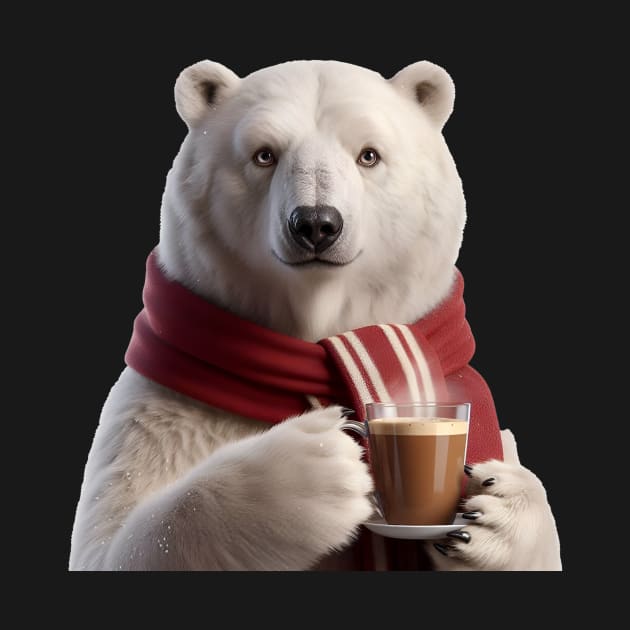 Polar bear drinking coffee by Ingridpd