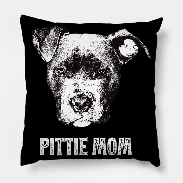 Pittie Mom American Pittbull Design Pillow by DoggyStyles