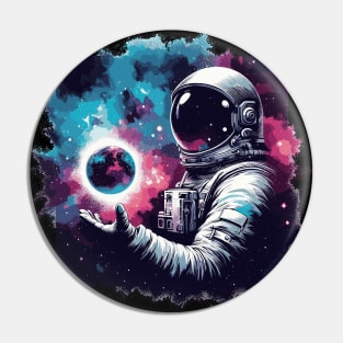 Colorful astronaut in space Pin