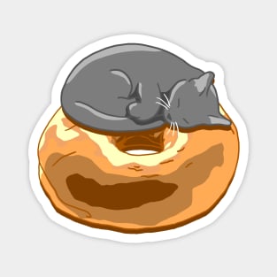 Bagel Cat - Grey Magnet