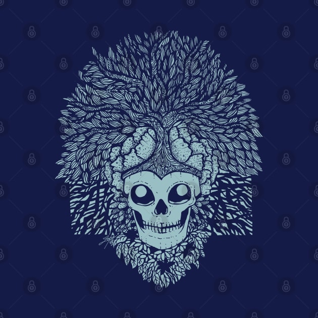 Skull and Tree Crown by zarya_kiqo