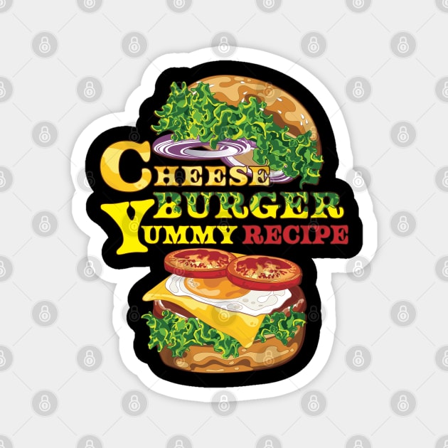 A Good Day starts with Yummy Cheeseburger Magnet by PunnyPoyoShop