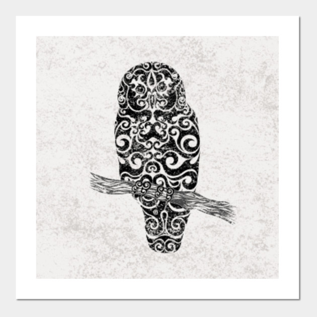 swirly owl black owl