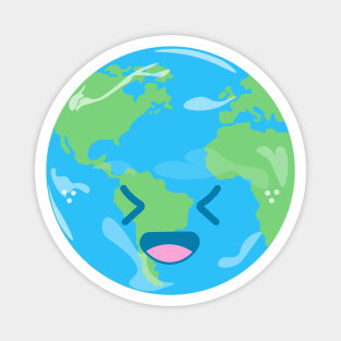 Kawaii Earth - Laughing Earth Magnet