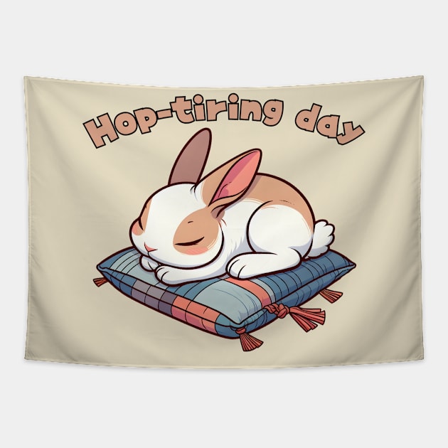 Tired rabbit Tapestry by Japanese Fever