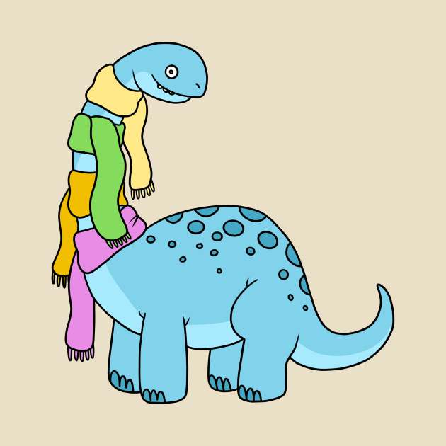 Cozy brontosaurus by JulieKitzes