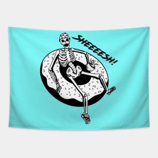 Skull Summer Pool Party Tapestry