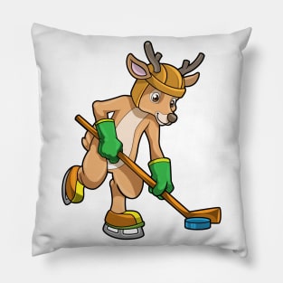 Reindeer at Ice hockey with Ice hockey stick Pillow