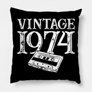 50 Year Old Gifts Vintage 1974 Cassette Tape 50th Birthday Pillow