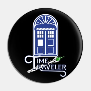 Time Traveler Blue Box Pin