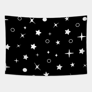 Black sky night stars pattern Tapestry