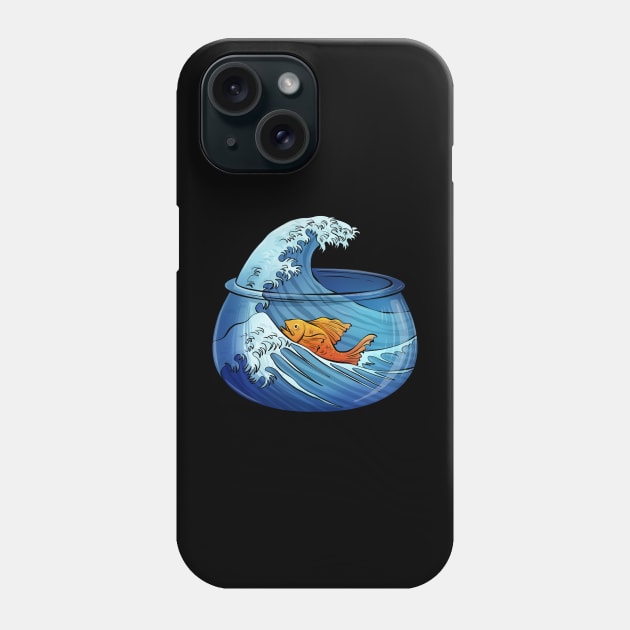 Great Wave of Fishbowl Phone Case by salihgonenli