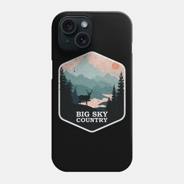 Big Sky Country Montana MT Vintage Mountains Hiking Souvenir Phone Case by kalponik