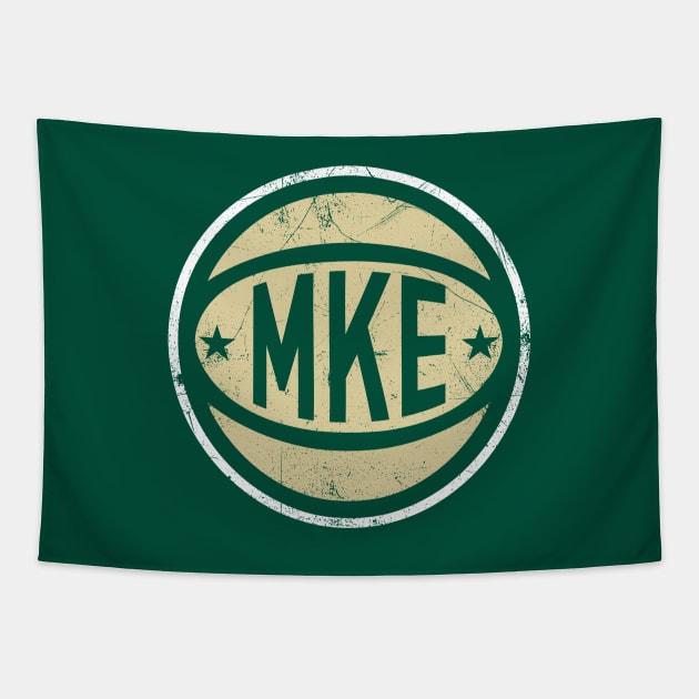 Milwaukee Retro Ball - Green Tapestry by KFig21