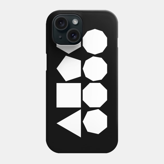 Eight White Polygons Phone Case by Zeeph