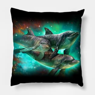 Space dolphins Pillow