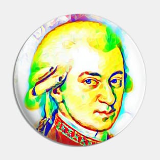 Wolfgang Amadeus Mozart Colourful Portrait | Wolfgang Amadeus Mozart Artwork 6 Pin