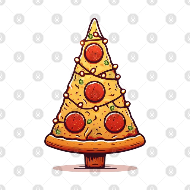 Pizza Slice Christmas Tree by ArtFactoryAI