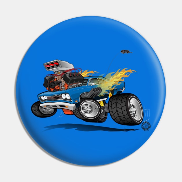 69 GTX Flames Pin by Goin Ape Studios