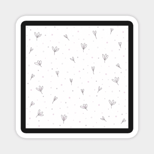 Cute Floral Print on White Background Magnet