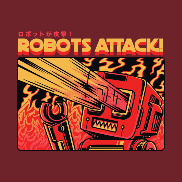 Retro Sci Fi Robots Attack! by SLAG_Creative