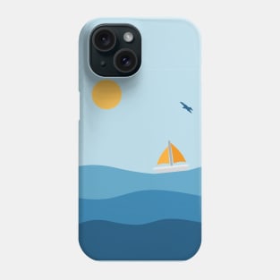 Summer Sailboat on Ocean Waves Phone Case