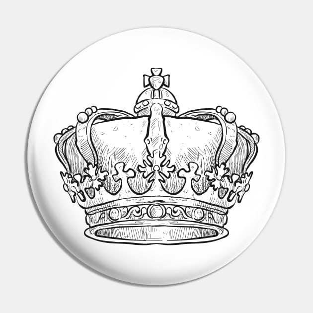 Crown Silhouette Outline Pin by bluerockproducts