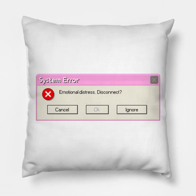 System Error Pillow by hertrashiness