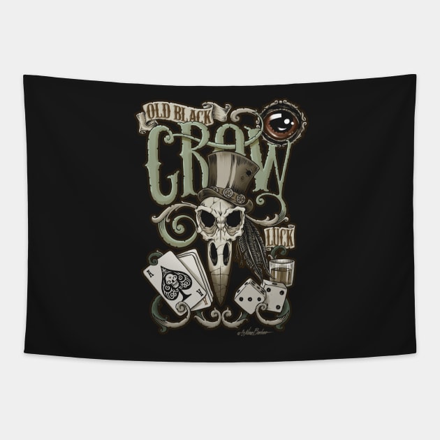 Old Black Crow Tapestry by nanobarbero