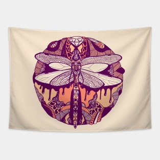 Peach Circle of the Dragonfly Tapestry