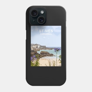 St Ives Cornwall. Cornish gift Kernow Travel location poster Phone Case