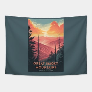 Great Smoky Mountains national park travel poster Tapestry