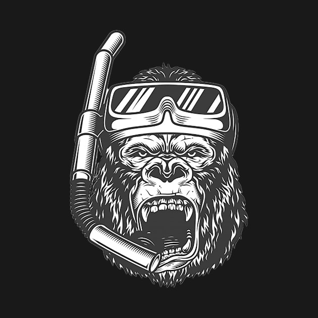 snorkeler Gorilla by Unknownvirtuoso