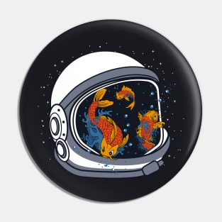 Koi fish in astronaut helmet Pin