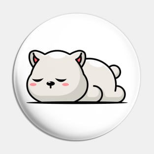 Cute polar bear sleeping cartoon illustration Pin