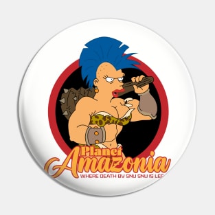 Blue Haired Amazon Goddess Pin