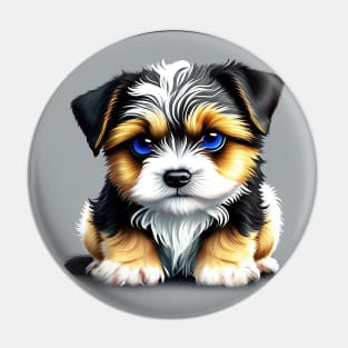 Havanese Puppy Eye Contact Cartoon Pin