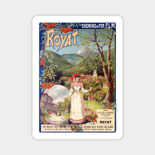 Royat France Vintage Poster 1896 Magnet by vintagetreasure