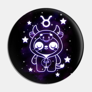 Taurus kawaii zodiac sign Pin