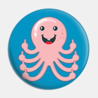 Octopus. Middle finger tentacles Pin