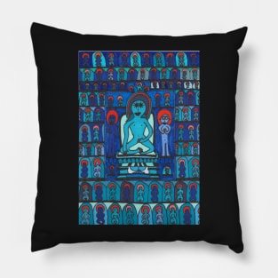 A Blue Buddhist Piece Pillow