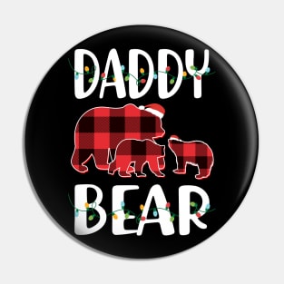 Daddy Bear Red Plaid Christmas Pajama Matching Family Gift Pin