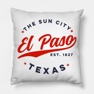 Vintage El Paso Texas The Sun City Retro USA Pillow