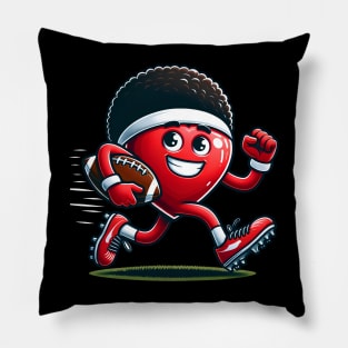 Valentine's Day Heart Football Player Sports Team Pillow